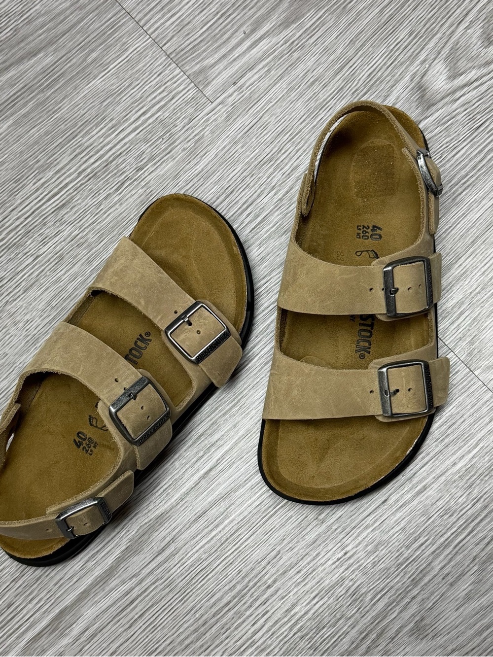 Birkenstock Milano Crosstown Oiled Leather Habana Sandals Sz 7 Mens 9 Women’s 40 - Picture 3 of 13